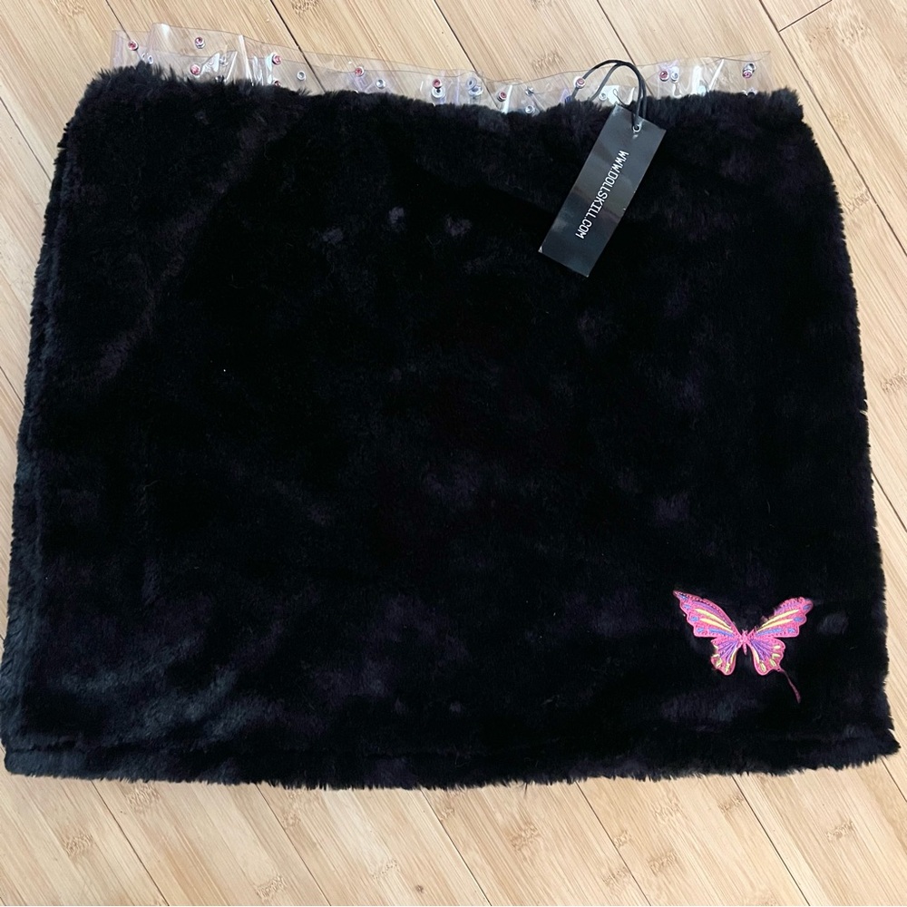 New Dolls Kill Club Exx Faux Fur Skirt. Size 1X